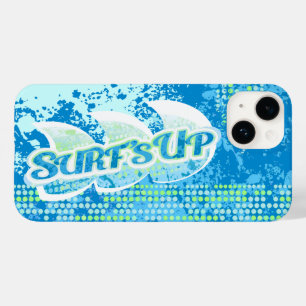 Blue green abstract surf's up iphone case
