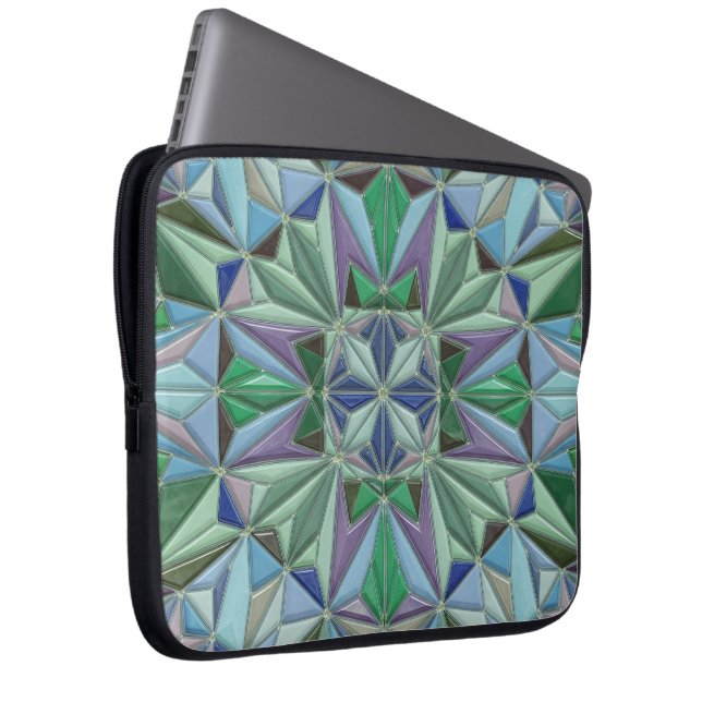 blue green accents laptop sleeve (Front Right)