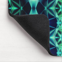 Blue-green acrylic rapport, neon mirroring shapes