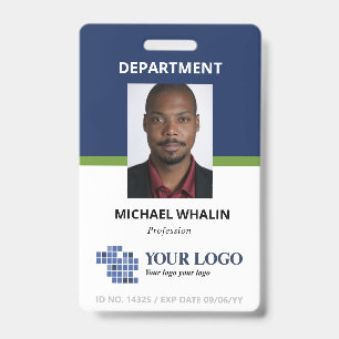 Blue Green Add Your Logo & Photo Badge