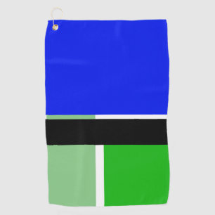 Blue, green and black colour blocks Golf Towel