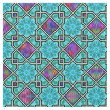 Blue Green and Bright Islamic Style Pattern