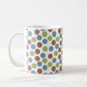 Blue, Green, and Brown Dots Coffee Mug