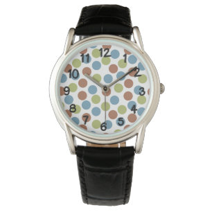 Blue, Green, and Brown Dots Watch