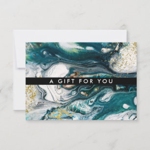 Blue Green and Gold Splatter   Gift Certificate
