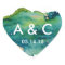 Blue Green and Gold Splatter Monogram Sticker