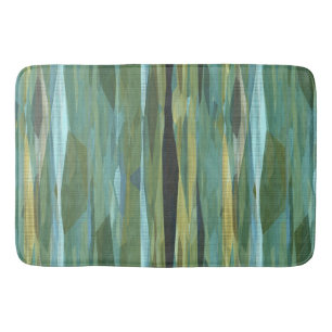 Blue Green and Grey Modern art   Bath Mat