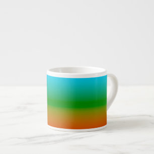 Blue Green and Orange Gradient Espresso Cup