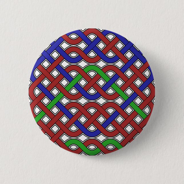 Blue, Green and Red Celtic Knots 2 Inch Round Button (Front)