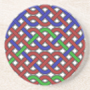 Blue, Green and Red Celtic Knots Coaster