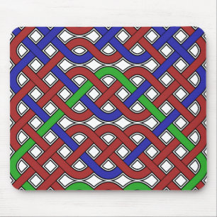 Blue, Green and Red Celtic Knots Mouse Pad