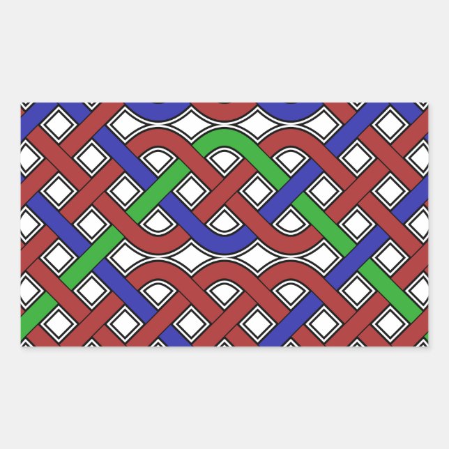 Blue, Green and Red Celtic Knots Sticker (Front)