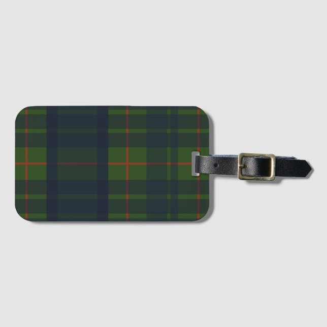 Blue Green and Red Tartan Plaid Luggage Tag (Front Horizontal)