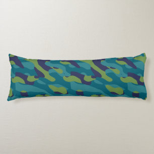 Blue Green and Teal Camo Abstract Body Pillow