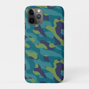 Blue Green and Teal Camo Abstract iPhone 11 Pro Case