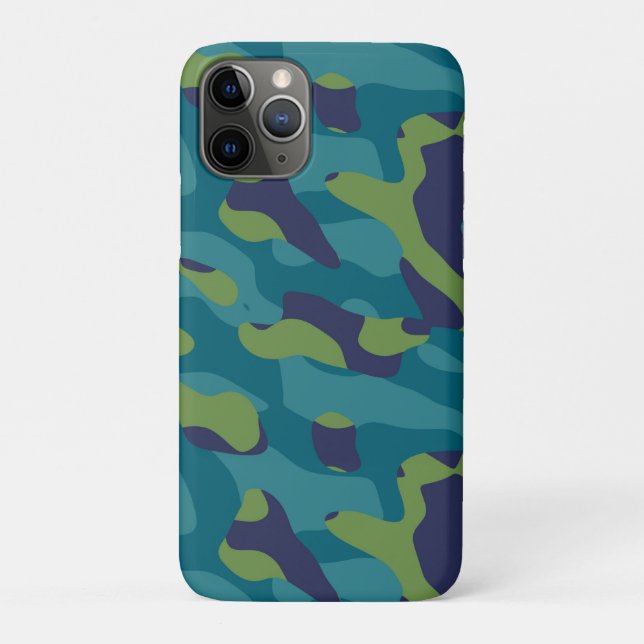 Blue Green and Teal Camo Abstract Case-Mate iPhone Case (Back)