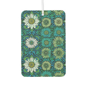 Blue, Green and White Floral Pattern Air Freshener