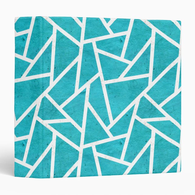 Blue-green and white mosaic pattern binder (Front/Spine)