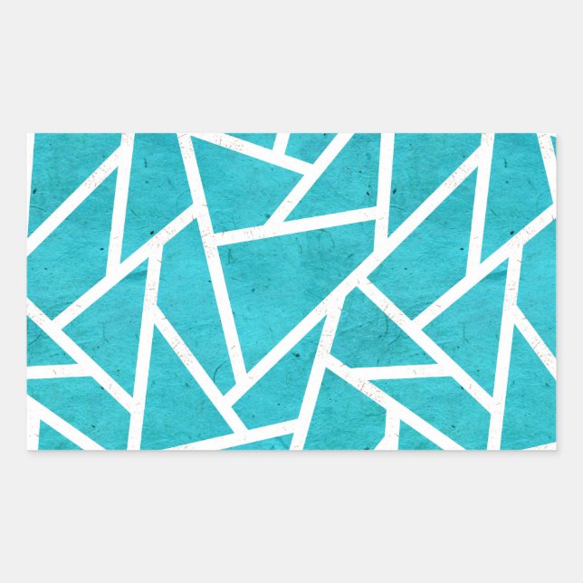 Blue-green and white mosaic pattern sticker (Front)