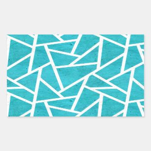 Blue-green and white mosaic pattern sticker