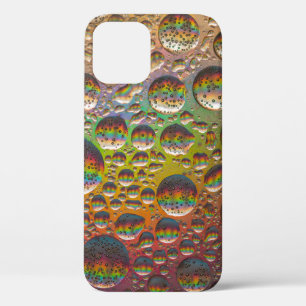 Blue green and yellow bubbles iPhone 12 case