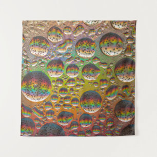 Blue green and yellow bubbles tapestry