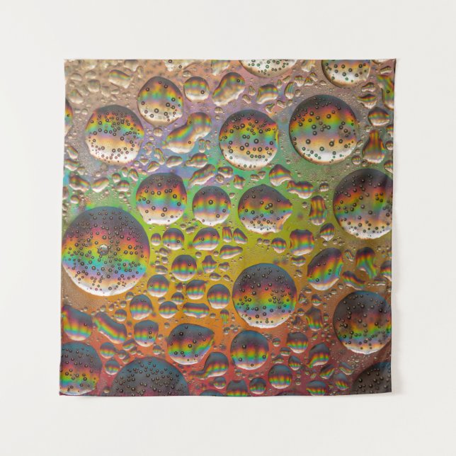 Blue green and yellow bubbles tapestry (Front)