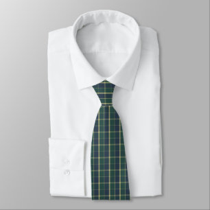 Blue Green and Yellow Plaid Men's Neck tie