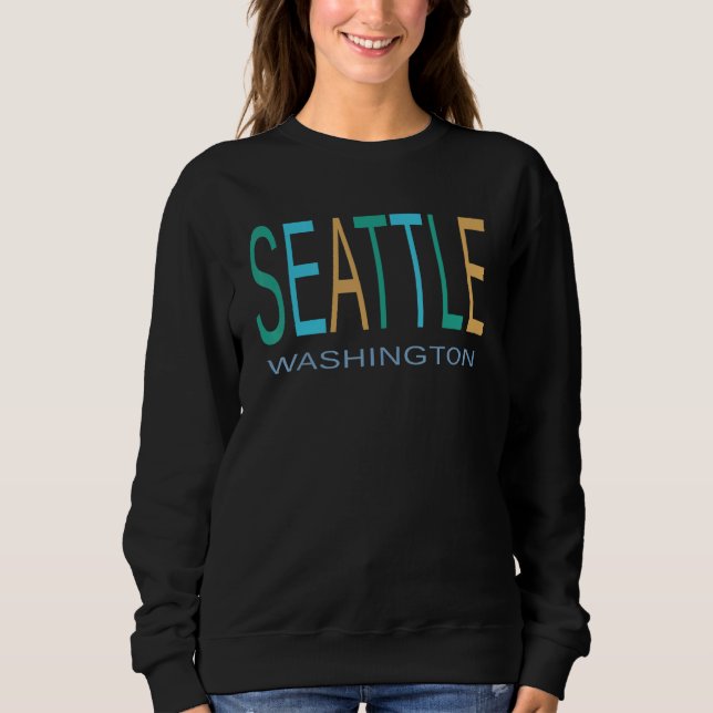 Blue Green and Yellow Seattle Sweatshirt (Front)