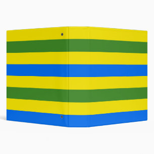 Blue Green and Yellow Stripes Design Binder