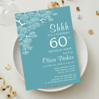 Blue Green Aqua Pine Branch Surprise 60th Birthday