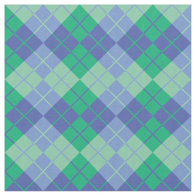 Blue-Green Argyle Fabric (Close Up)