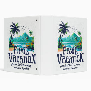 Blue & Green Beach Vacation Retro Binder