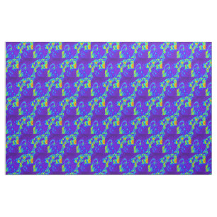 blue/green beach waves pattern fabric