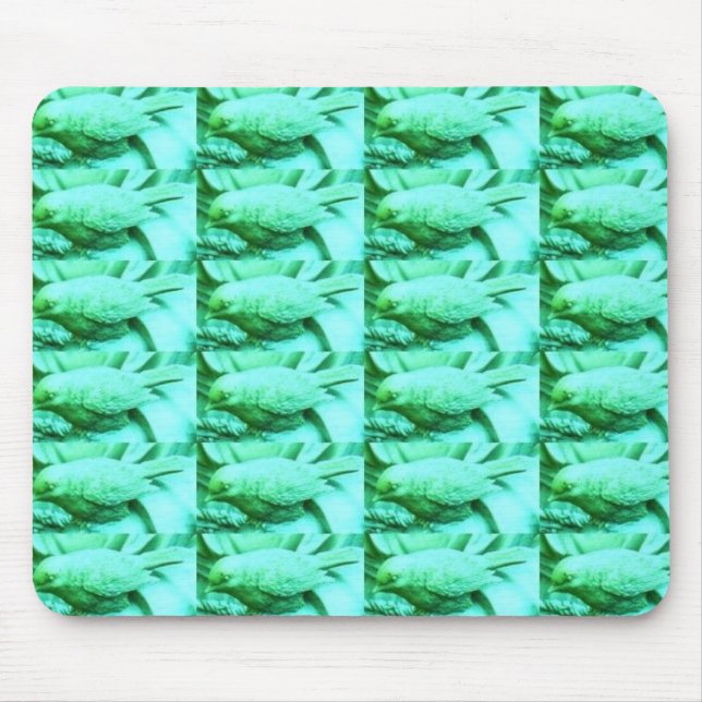 Blue Green Bird Texture Mouse Pad (Front)