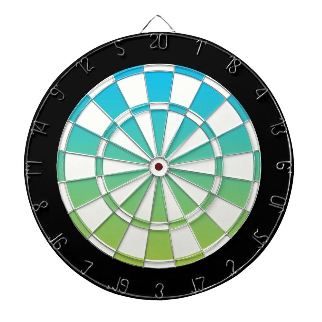 Blue Green Black And White Dartboard (Front)