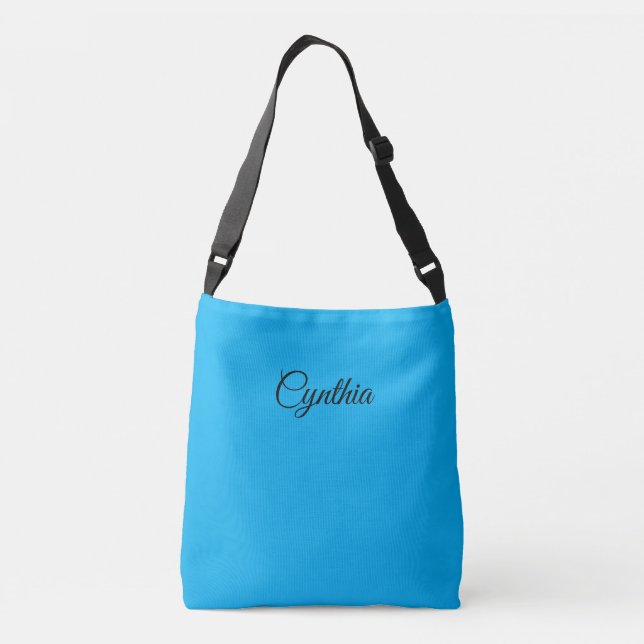 Blue-green & Black in Elegance: Crossbody Bag (Back)