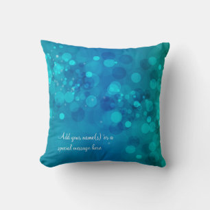 Blue Green Bokeh American MoJo Coussin