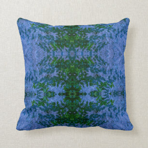 Blue Green Botanic Throw Pillow