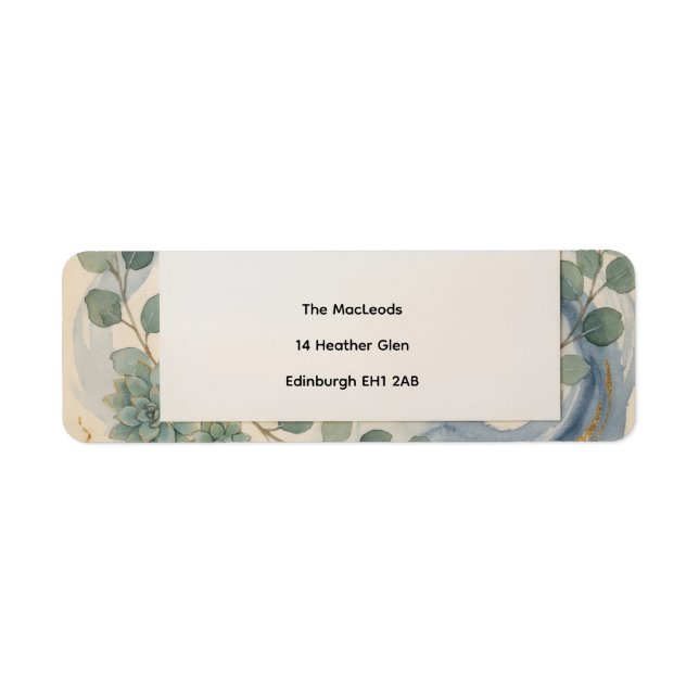 Blue Green Botanical Address Label (Front)