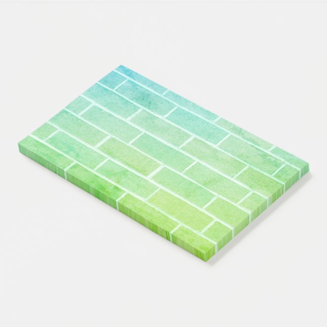 Blue Green Brick Post-it Notes (Angled)