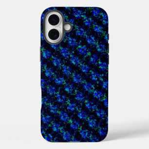 Blue Green Broken Glass Pattern iPhone 16 Plus Case