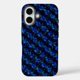 Blue Green Broken Glass Pattern iPhone 16 Case