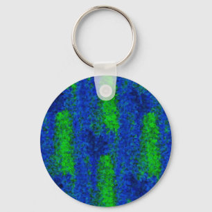 Blue Green Broken Glass Pattern Keychain