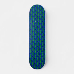 Blue Green Broken Glass Pattern Skateboard