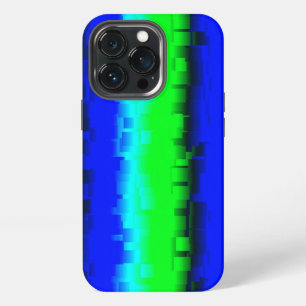 Blue Green Broken Glass Stripes iPhone 13 Pro Case