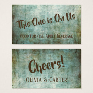 Blue, Green & Brown Rustic Vintage Drink Tickets