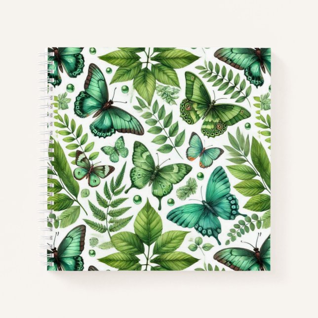 Blue-Green Butterflies Notebook (Front)