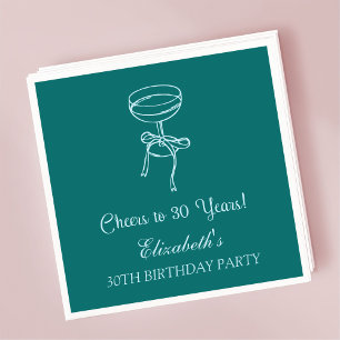 Blue & Green Cheers to 30 years Birthday Napkins