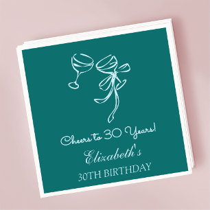 Blue & Green Cheers to 30 years Birthday Napkins